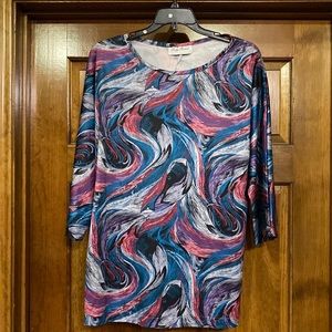 Medium / Large Retro Swirly Purple, Pink, Turquoise Top